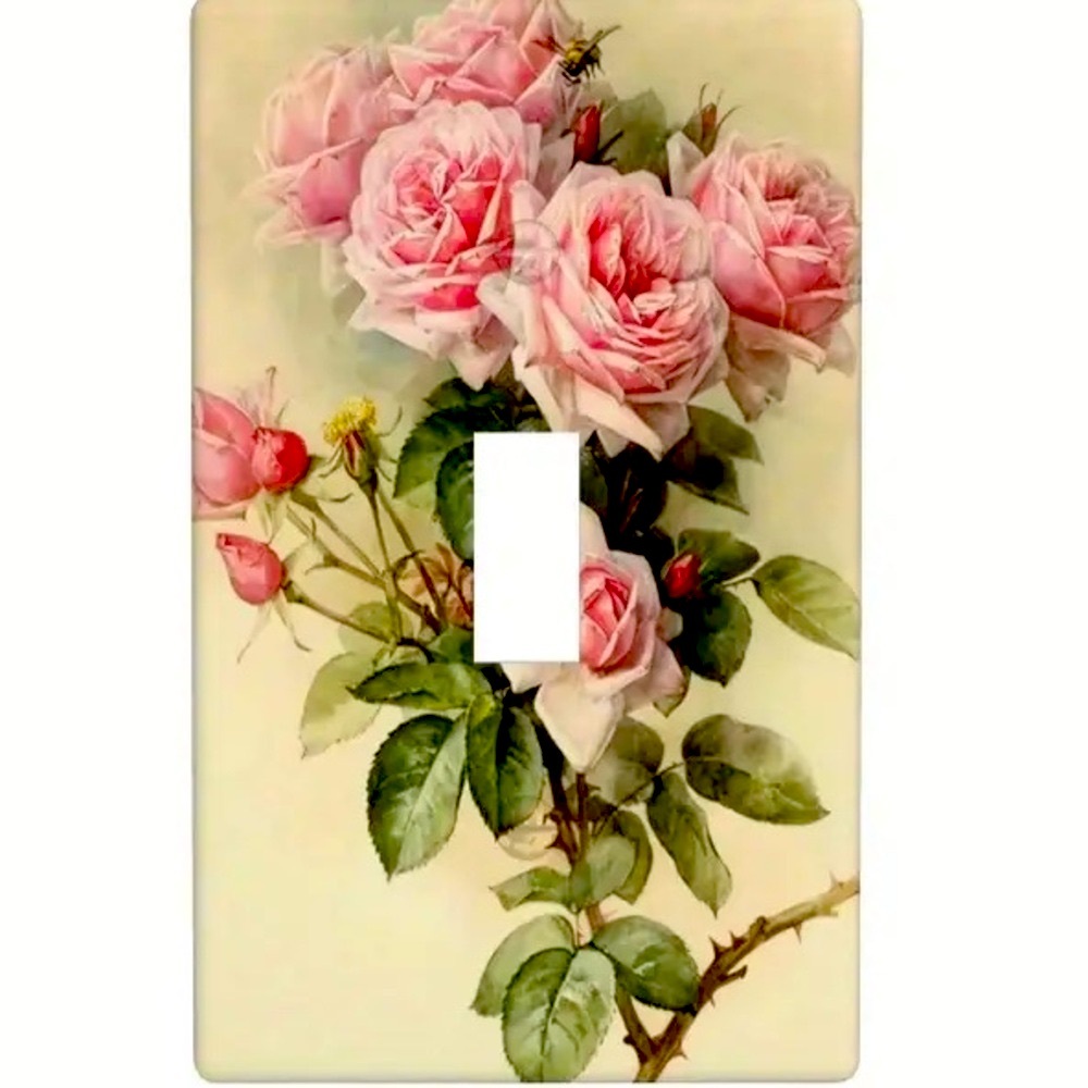 New ⭐️ Shabby Chic Roses Lights Switch Cover